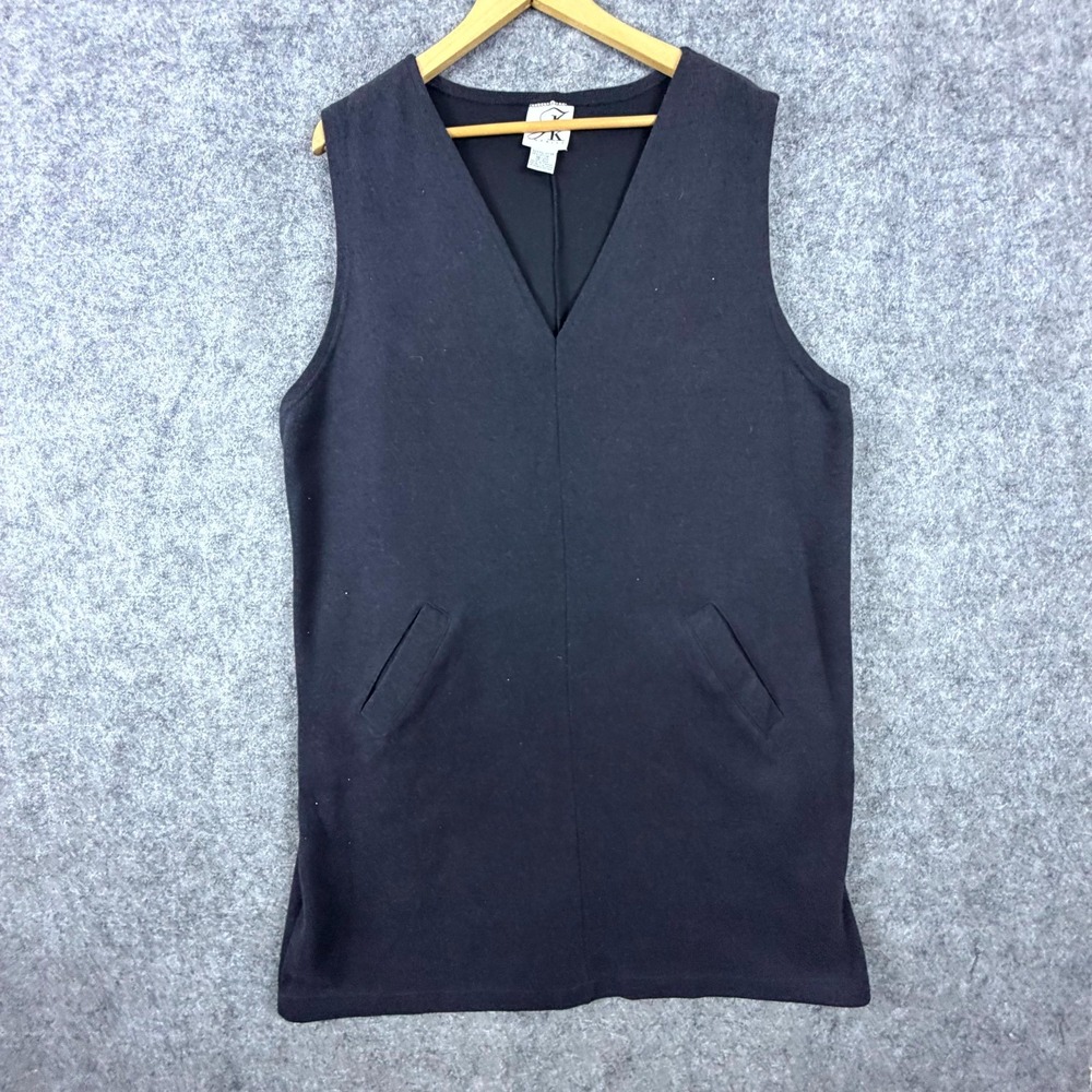 Vintage JK America Jumper Dress Womens 18/20 Black V-Neck Sleeveless Pullover